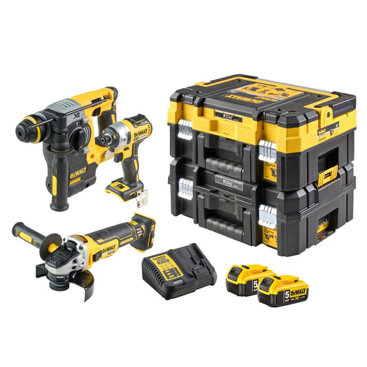 Dewalt DCK305P2T 18V XR Brushless 3 Piece Kit With 2 x 5.0Ah Batteries Charger & Case