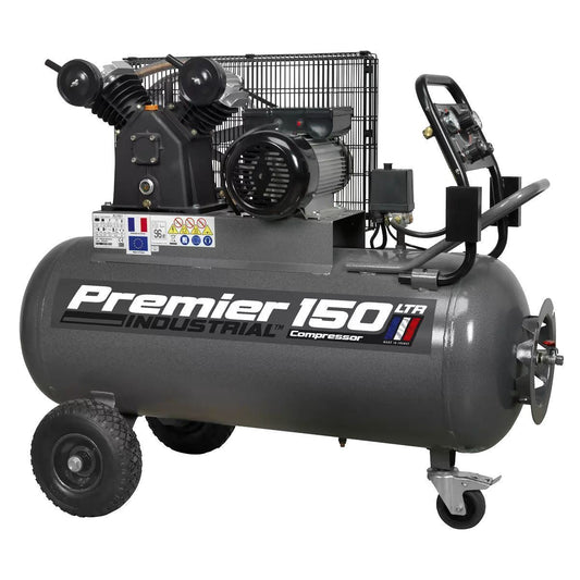 Sealey SAC3153B 150L Belt Drive Air Compressor with Front Control Panel 230V/16A