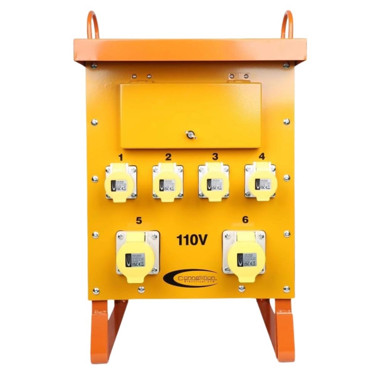 Connexion 10kVA Site Transformer 110V Single Phase with 4 x 16A, 2 x 32A Outlets IP44 Rated - 10963