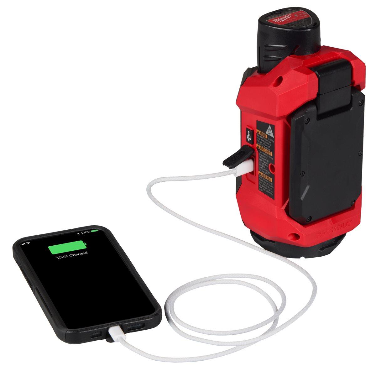 Milwaukee M12ALIP-0 12V Single Cleat Packout Task Light with 1 x 5.0Ah Battery & Charger