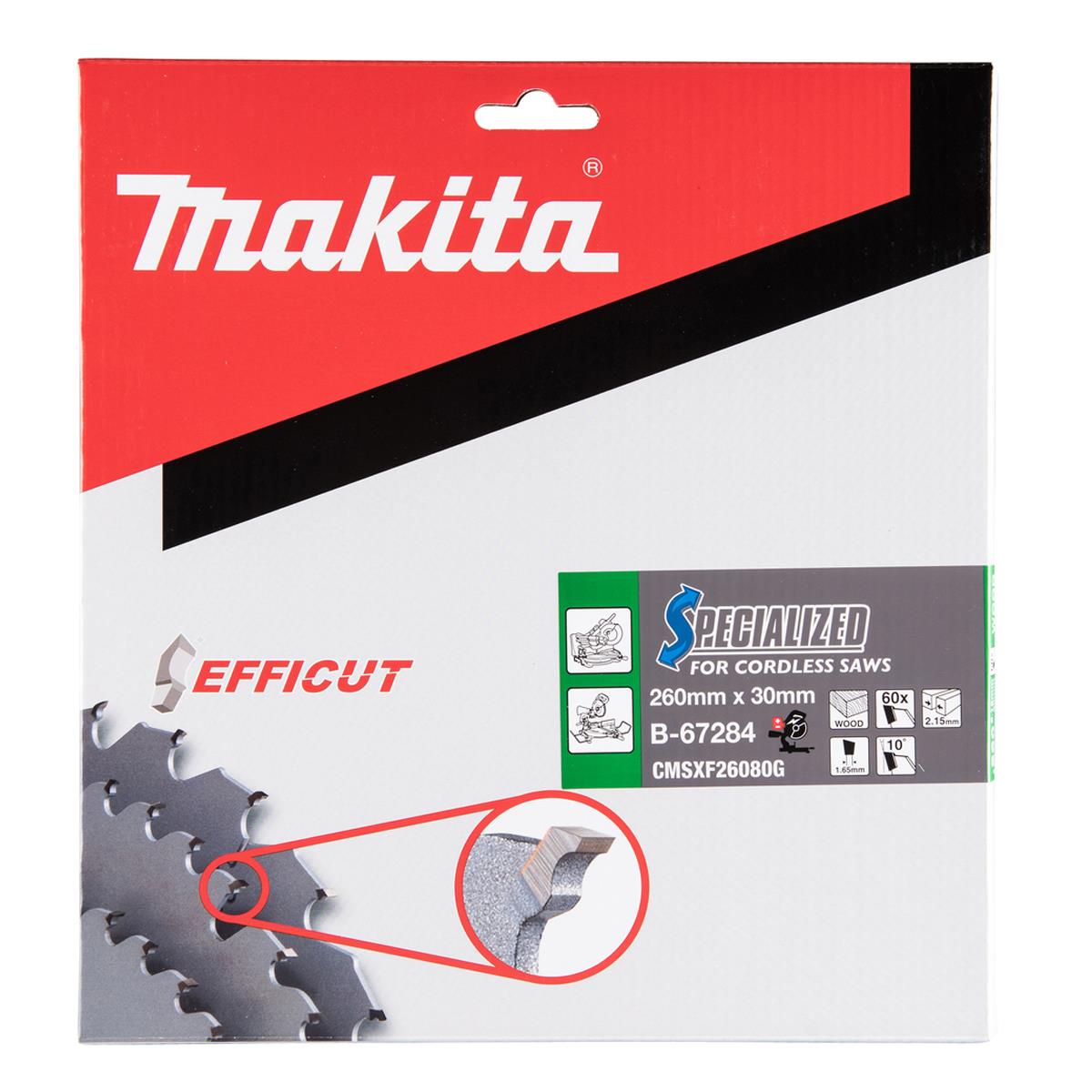 Makita B-67284 Efficut TCT Wood Cutting Circular Saw Blade 260 x 30mm x 60T