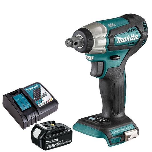 Makita DTW181Z 18V LXT Brushless 1/2" Impact Wrench with 1 x 5.0Ah Battery & Charger