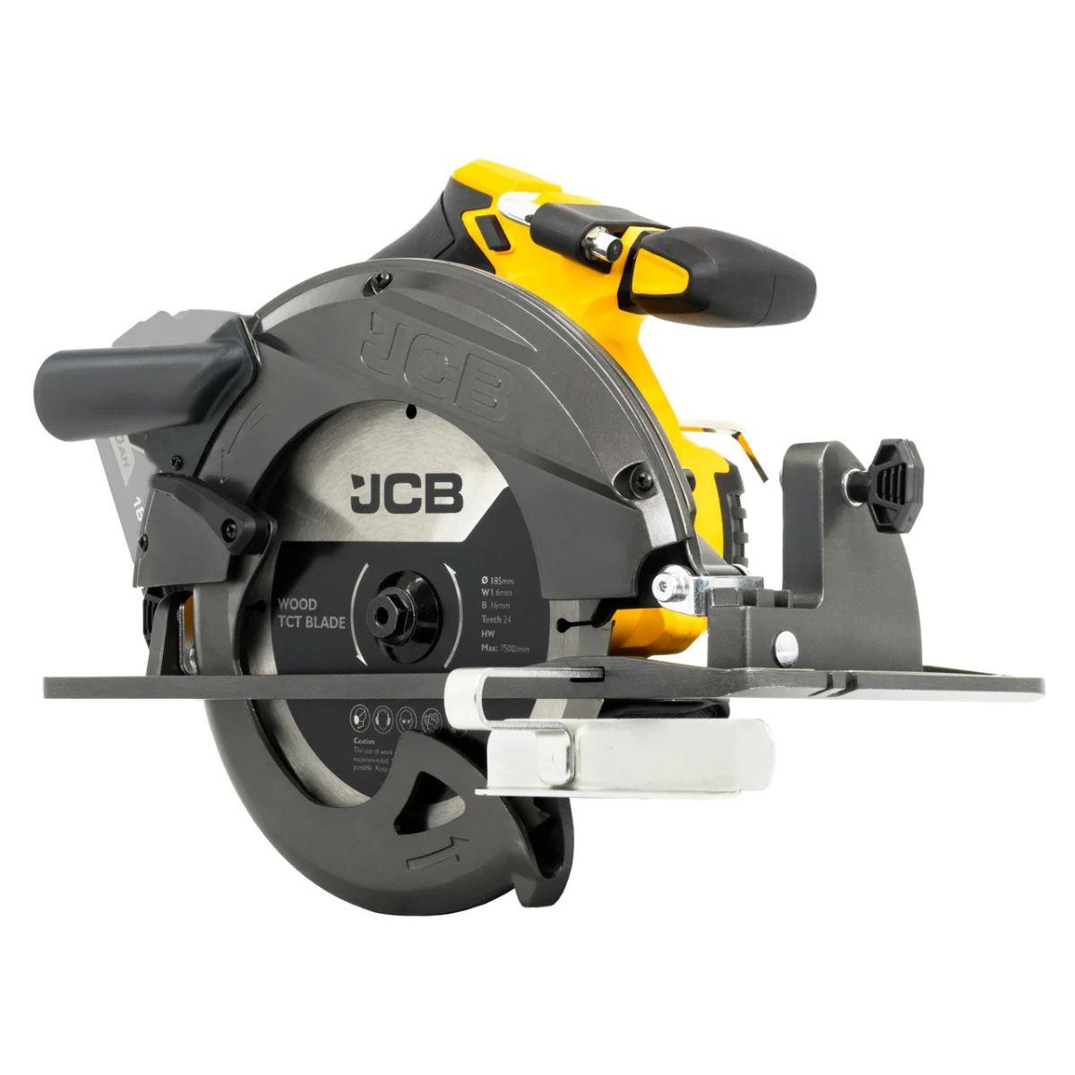 JCB-18PKIT-8 Pro 18V Combi Drill, Impact Driver, Circular Saw, Angle Grinder & Jigsaw With 2 x 2Ah & 2 x 5Ah Batteries & Dual 4.5A Fast Charger In Soft Tool Bag