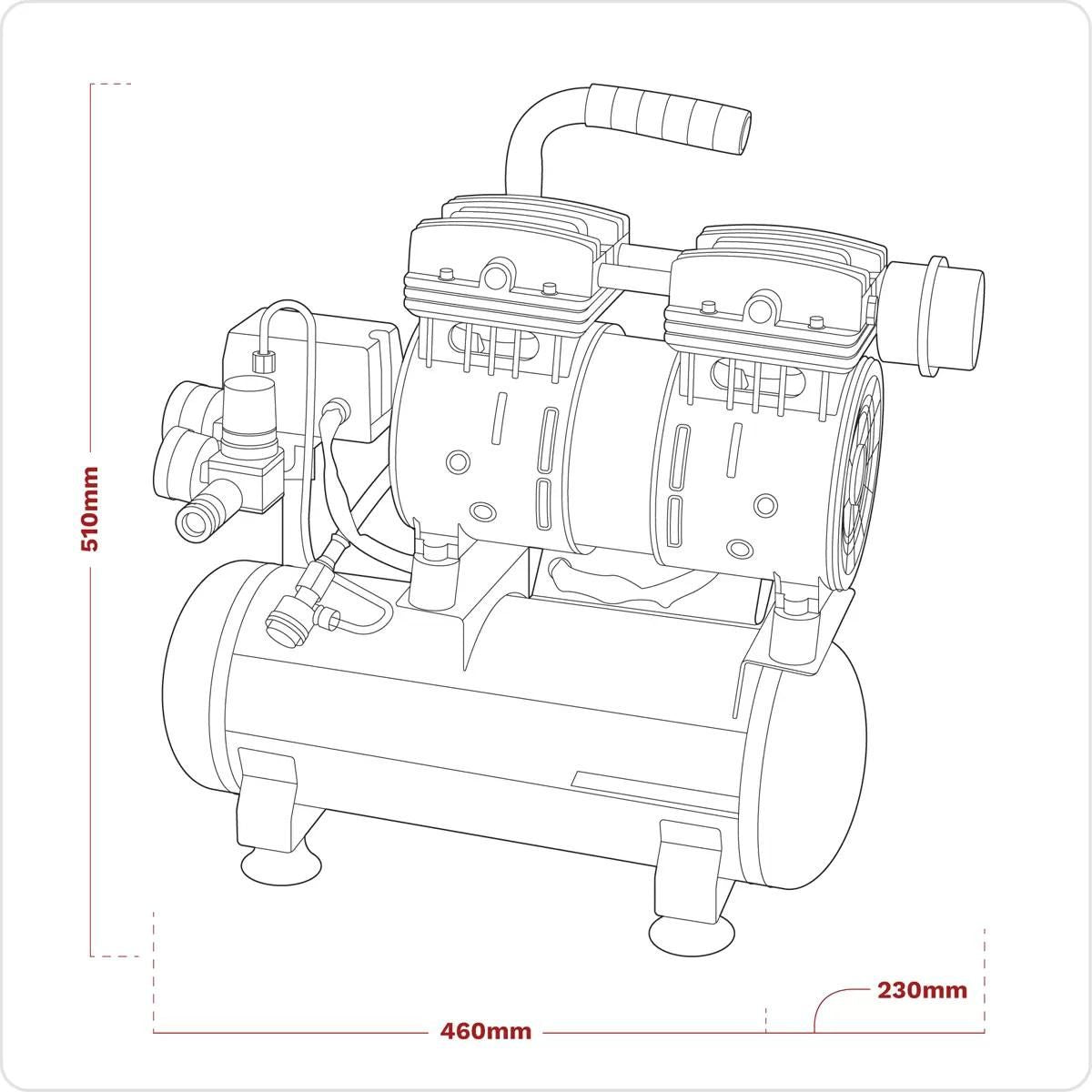 Sealey SAC0607S 6L Direct Drive Low Noise Air Compressor 230V/13A