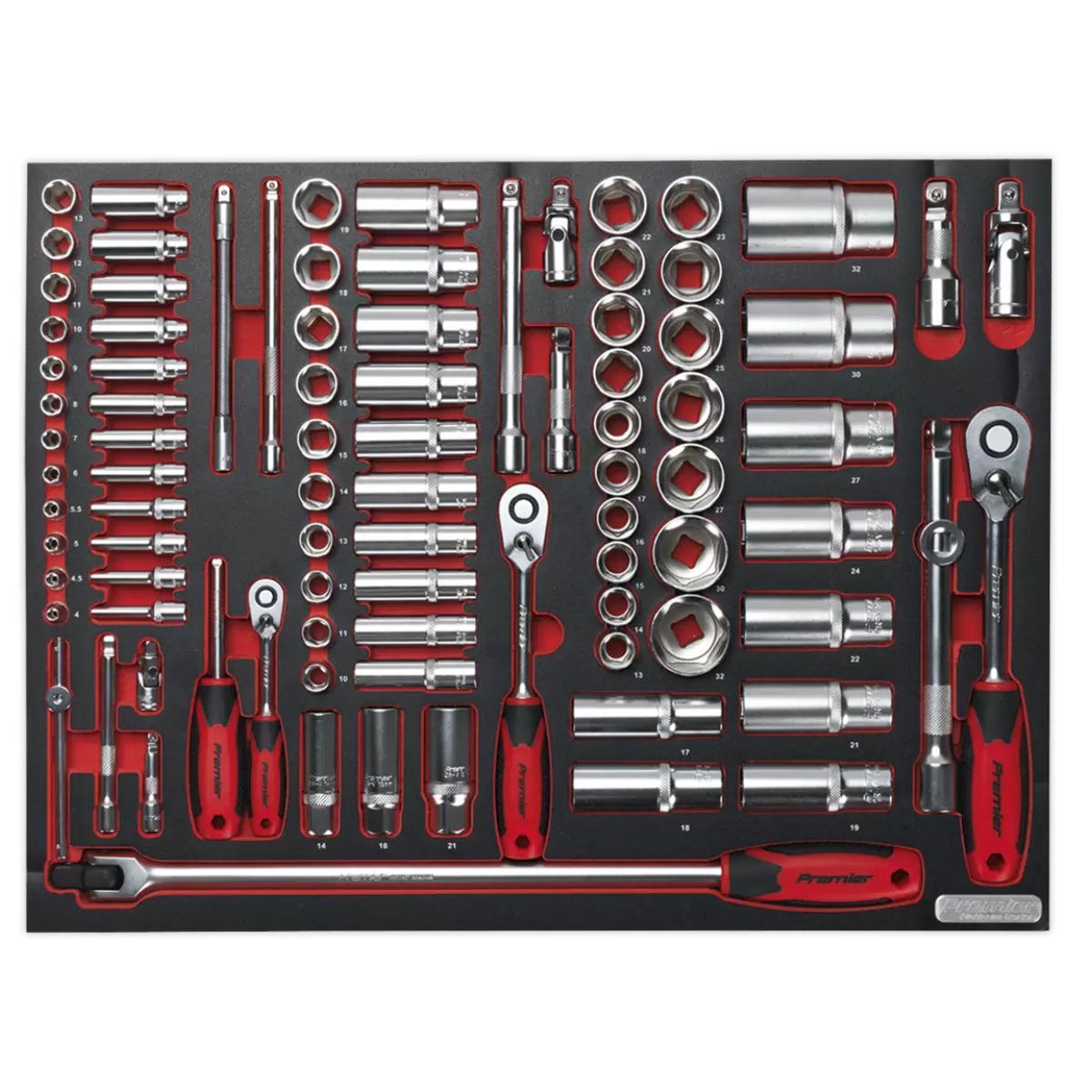 Sealey TBTP02 Tool Tray with Socket Set 91pc