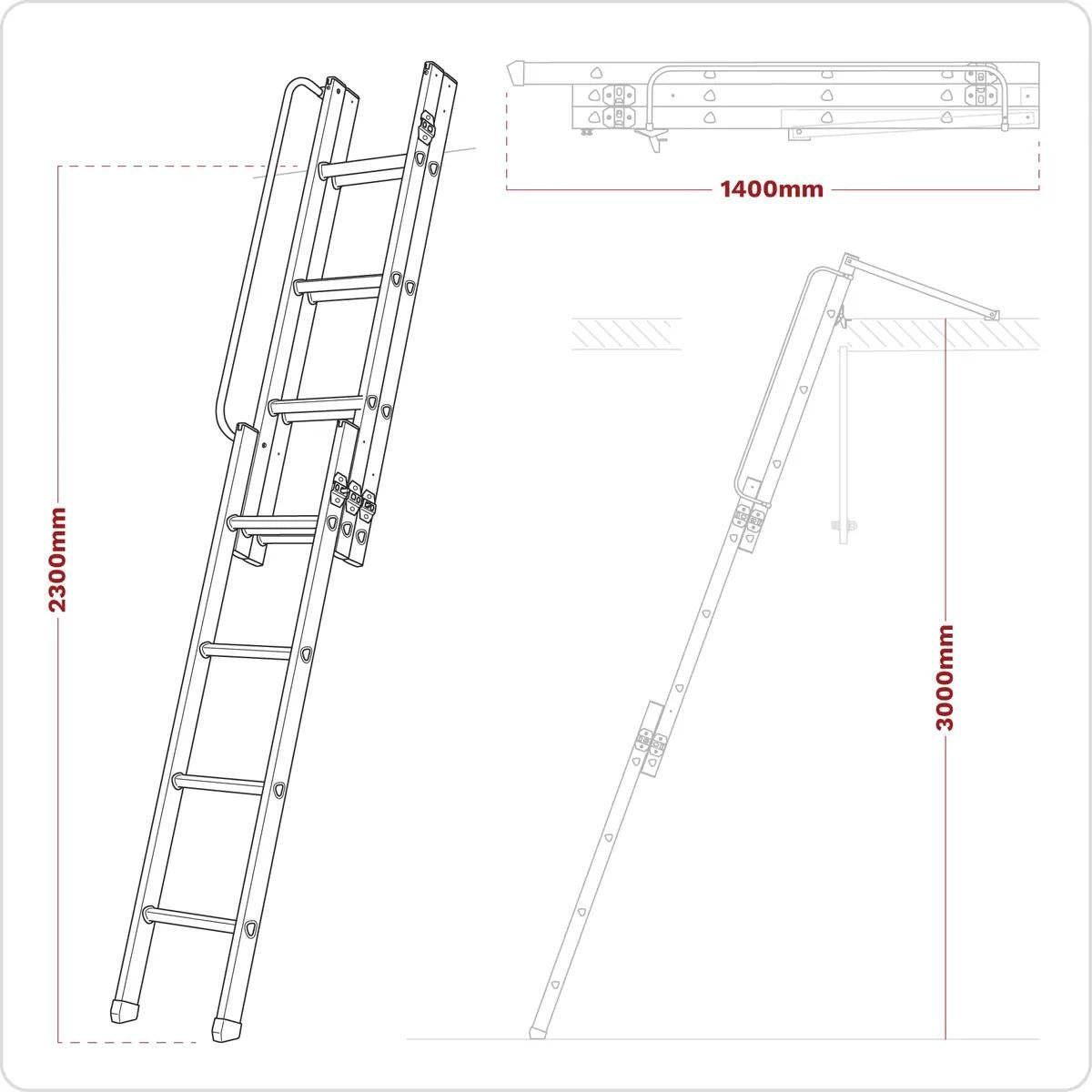 Sealey LFT03 3-Section Loft Ladder