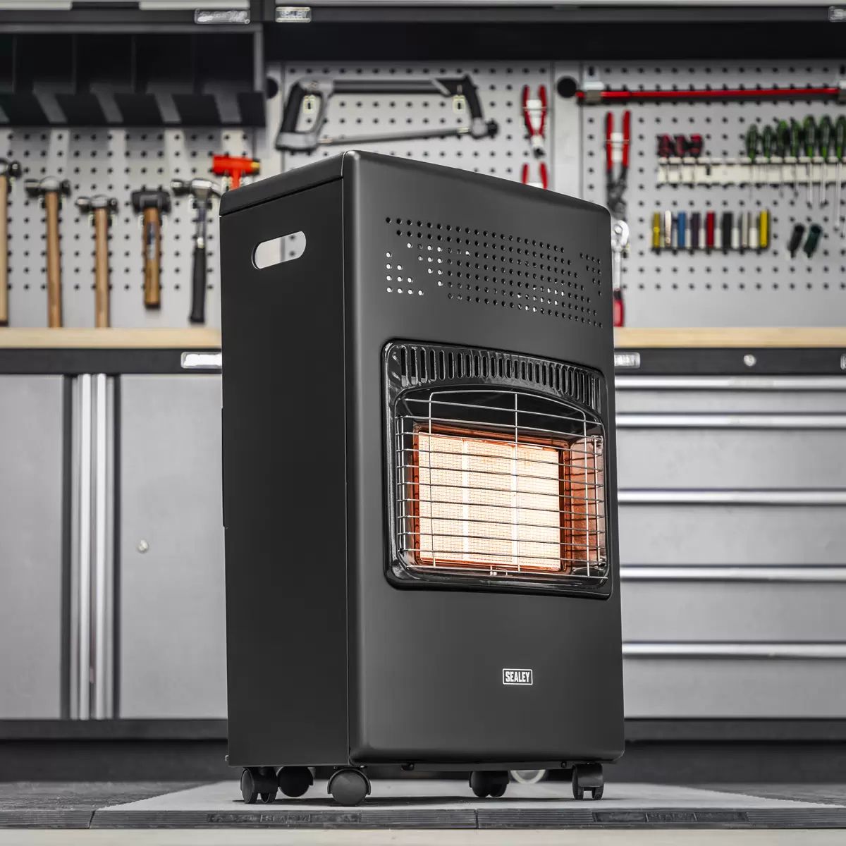 Sealey CH4200 4.2KW Cabinet Gas Heater Portable, Safe, Adjustable Heating for Home & Office