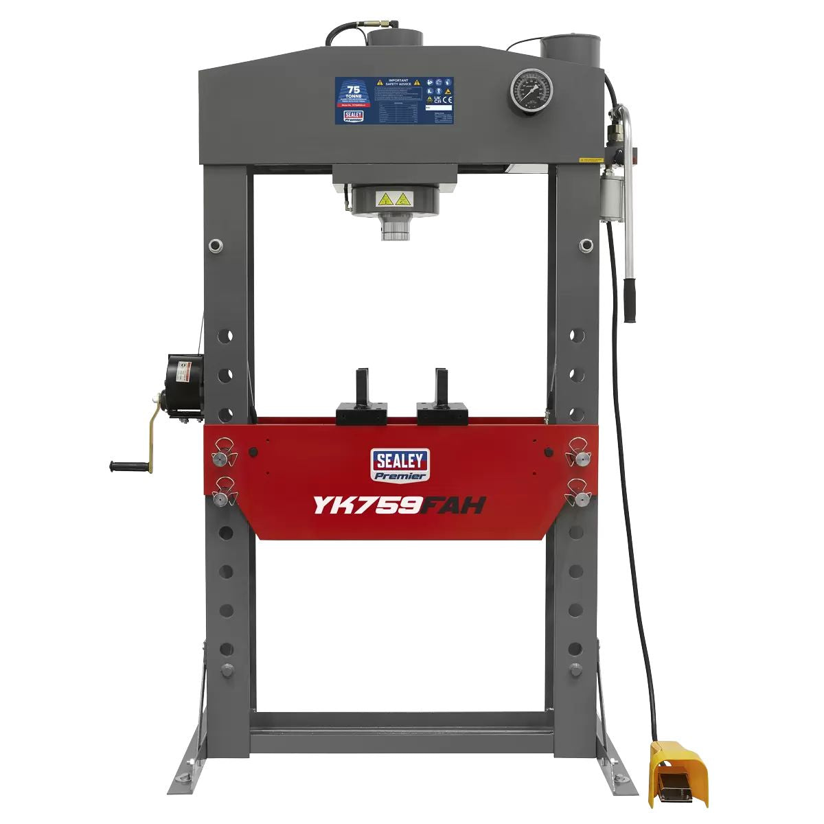 Sealey YK759FAH Air/Hydraulic Press 75tonne Floor Type