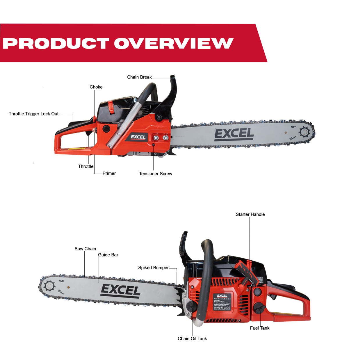 Excel 62cc Petrol Chainsaw 20