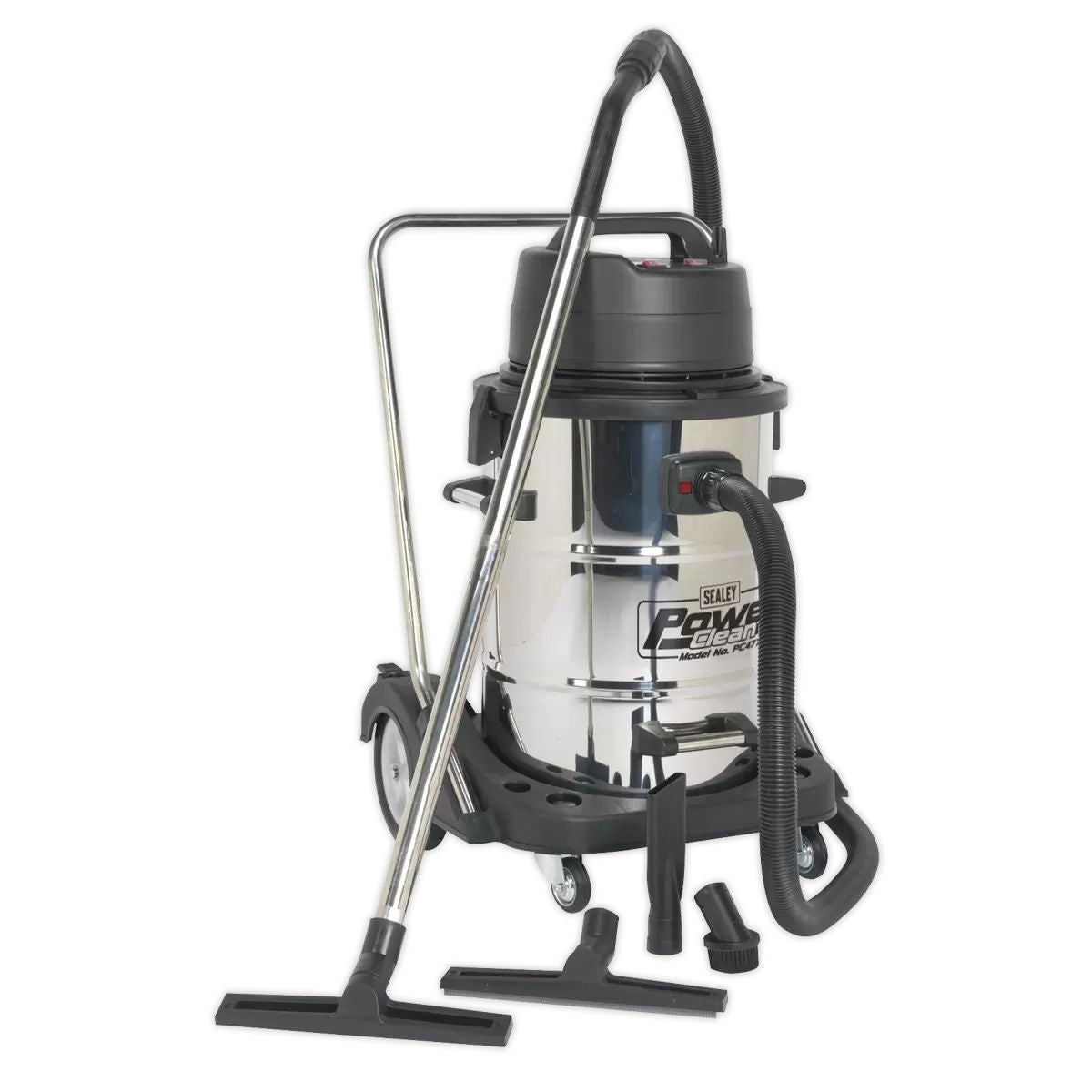 Sealey PC477 Industrial 77L Wet & Dry Stainless Drum Vacuum Cleaner