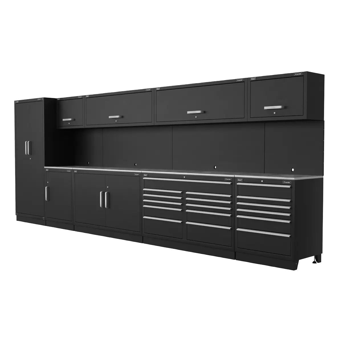 Sealey APMSSTEEL Premier 5.6m Storage System Stainless Worktop