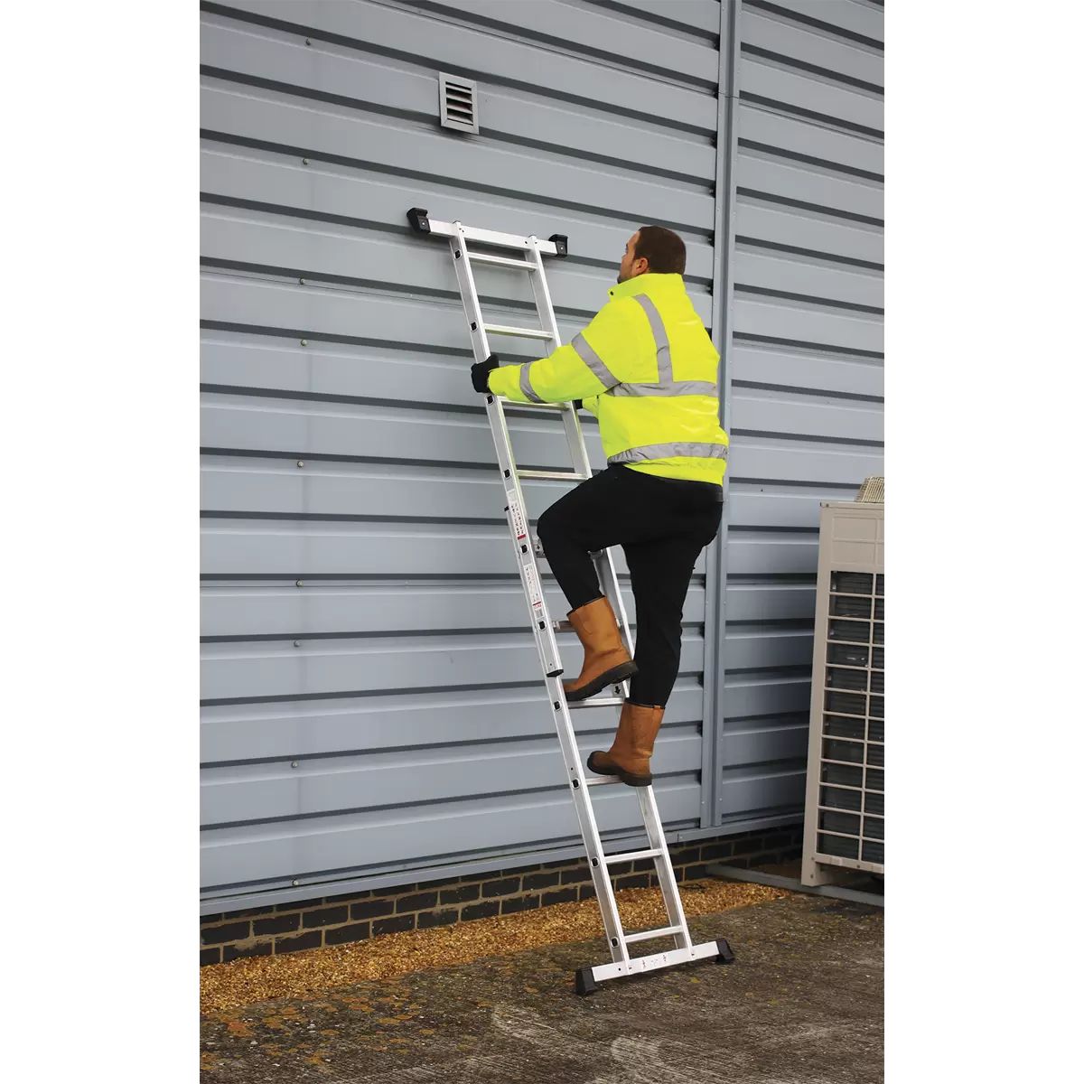 Sealey ASCL2 4-Way Aluminium Scaffold Ladder EN 131