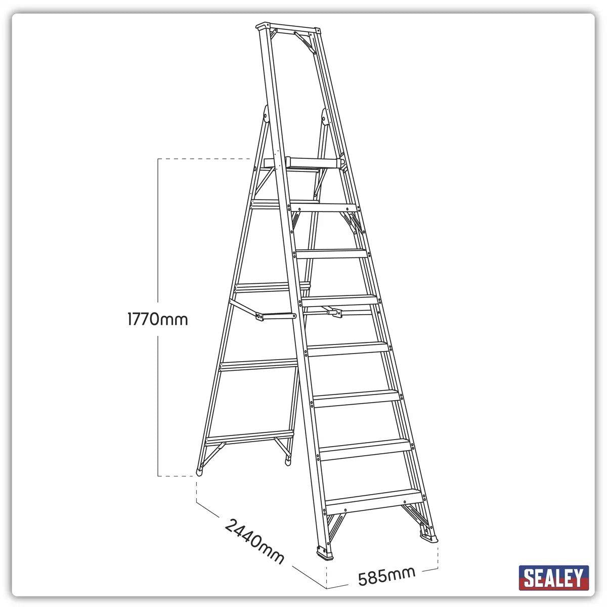 Sealey AXL8 8-Tread Industrial Aluminium Step Ladder
