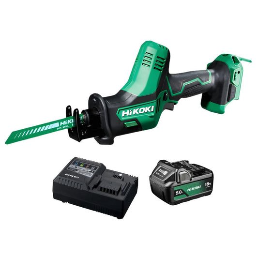 HiKOKI CR18DAJ4Z 18V Compact Reciprocating Saw With 1 x 5.0Ah Battery & Charger