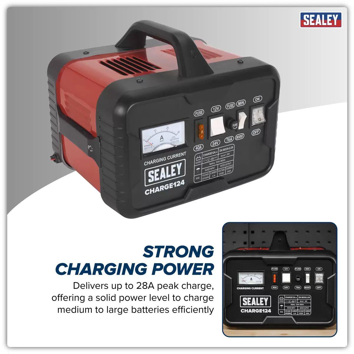 Sealey CHARGE124 28A 12/24V Battery Charger