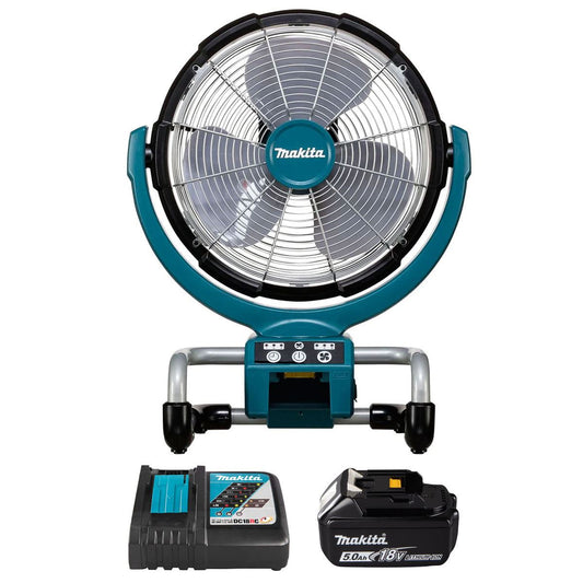 Makita DCF300Z 18V LXT Cordless Fan with 1 x 5.0Ah Battery & Charger