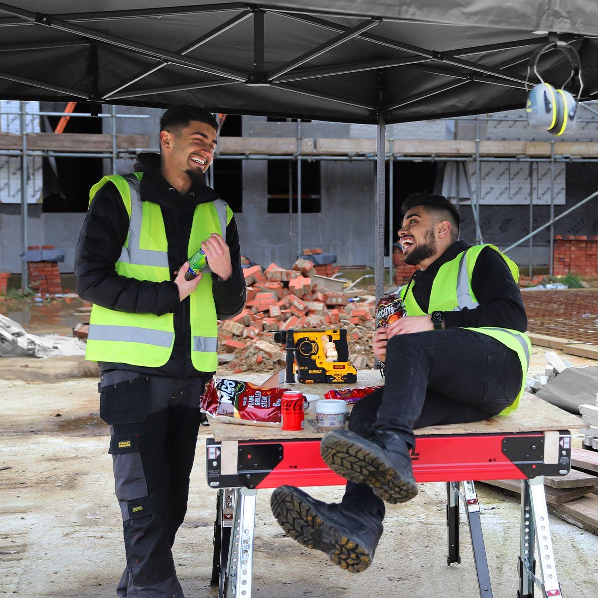 Excel Steel Gazebo 3m x 3m Black with Wheel Bag, Wall panel, Sand Bag