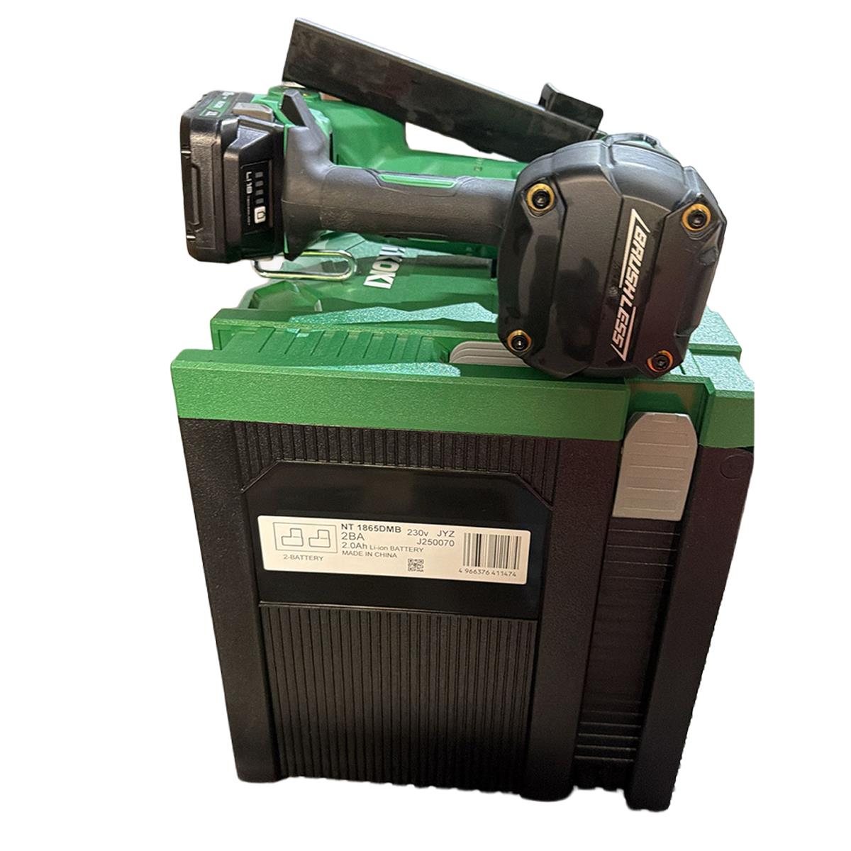 Hikoki NT1865DMBJYZ 18V Brushless 16G Second Fix Angled Finish Nail Gun with 2 x 2.0Ah Battery, Charger & Case Item Condition Seller Refurbished