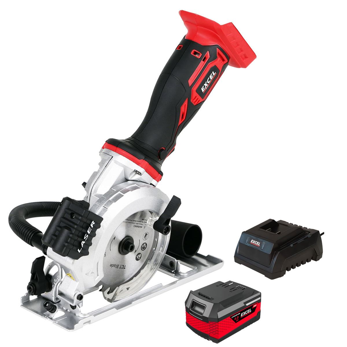 Excel 18V 115mm Mini Circular Saw with 1 x 4.0Ah Battery & Charger