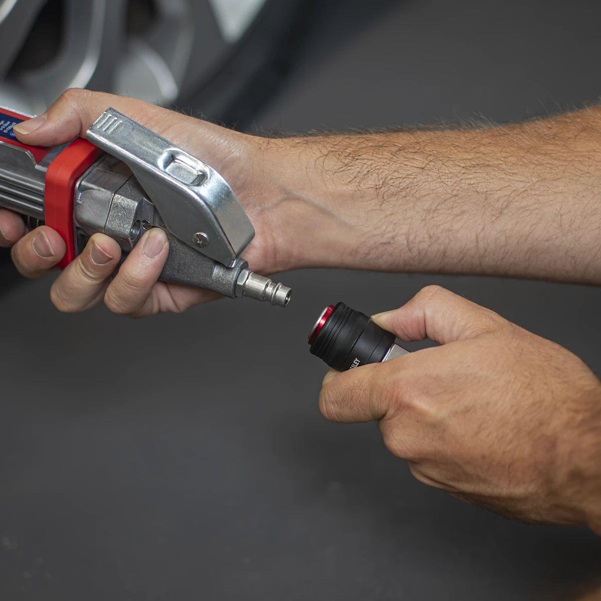 Sealey SA371 Tyre Inflator with 0.5m Hose & Twin Push-On Connector