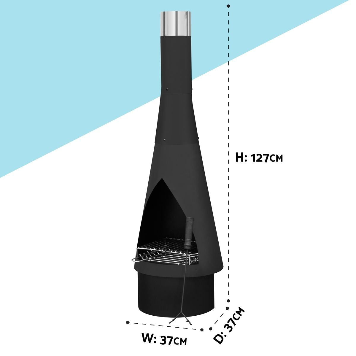Sealey DG109 Dellonda Outdoor Chiminea Black Steel