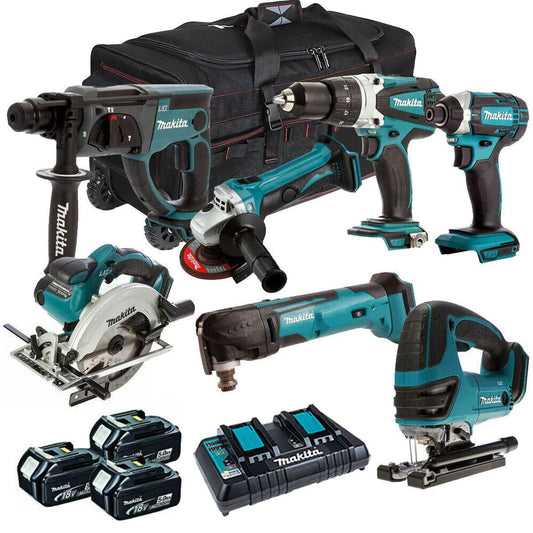 Makita MAK7PC 18V 3 x 5.0Ah LXT Li-ion 7 Piece Power Tool Kit