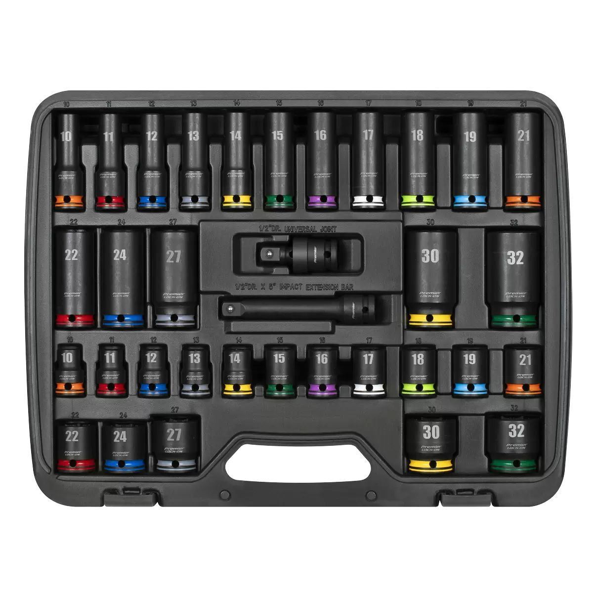 Sealey AK5636M Lock-On Standard & Deep Impact Socket Set 34pc 1/2