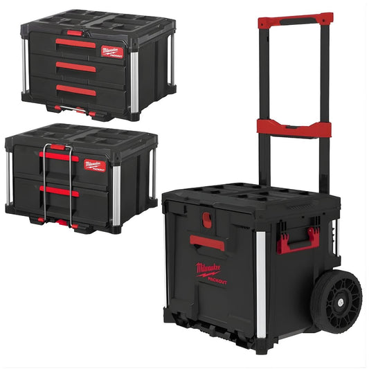 Milwaukee Packout Rolling Drawer Tool Box Trolley With 3 Drawer Tool Box & 2 Drawer Tool Box