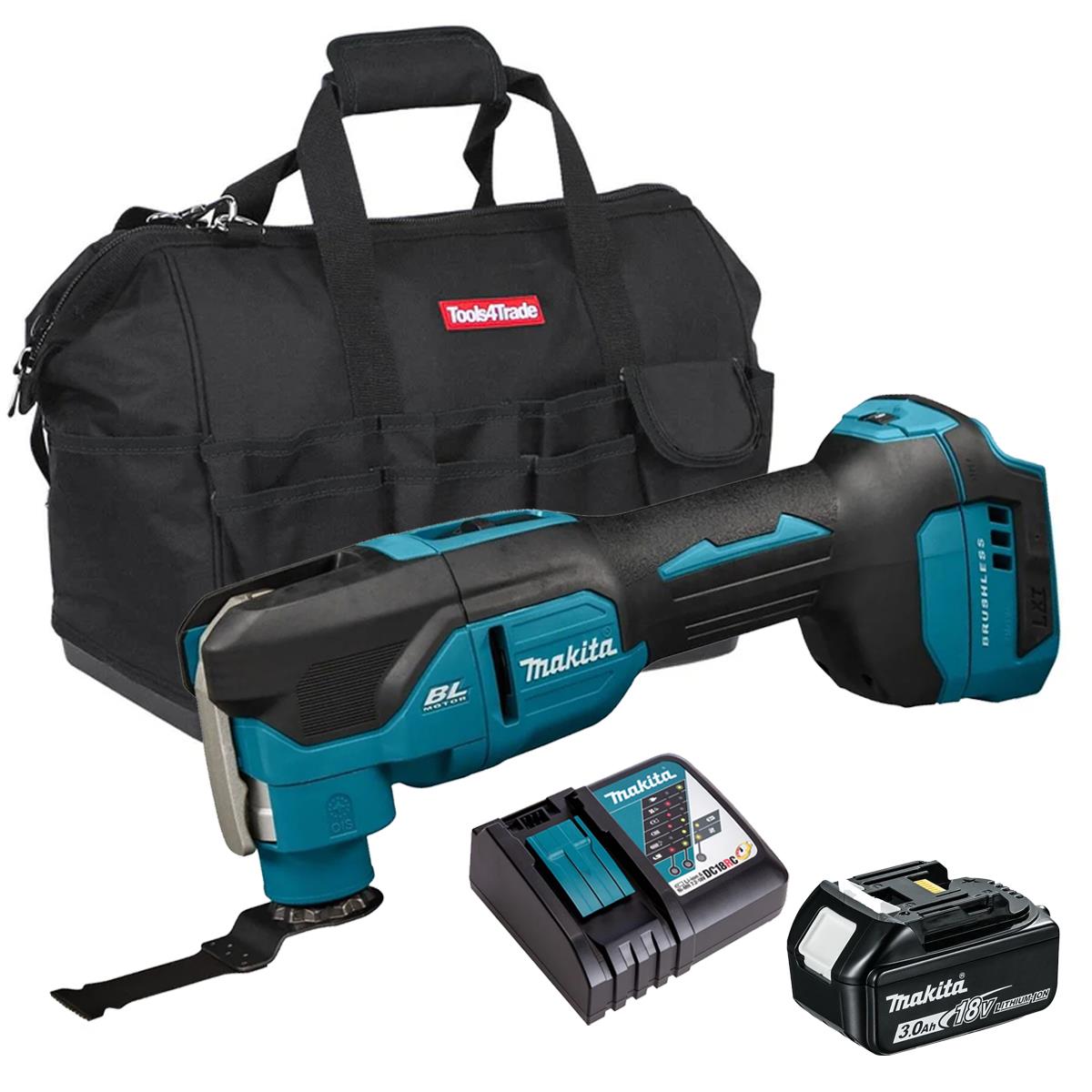 Makita DTM53Z 18V LXT Brushless Multi Tool With 1 x 3.0Ah Battery Charger & Bag