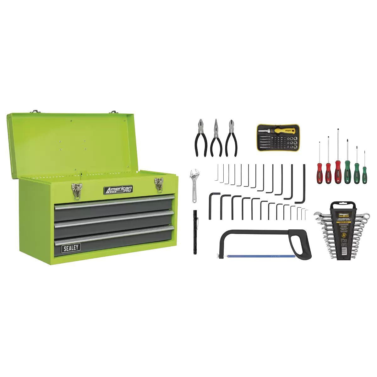 Sealey AP9243BBHVCOM Portable Tool Chest 3 Drawer 93pc Tool Kit