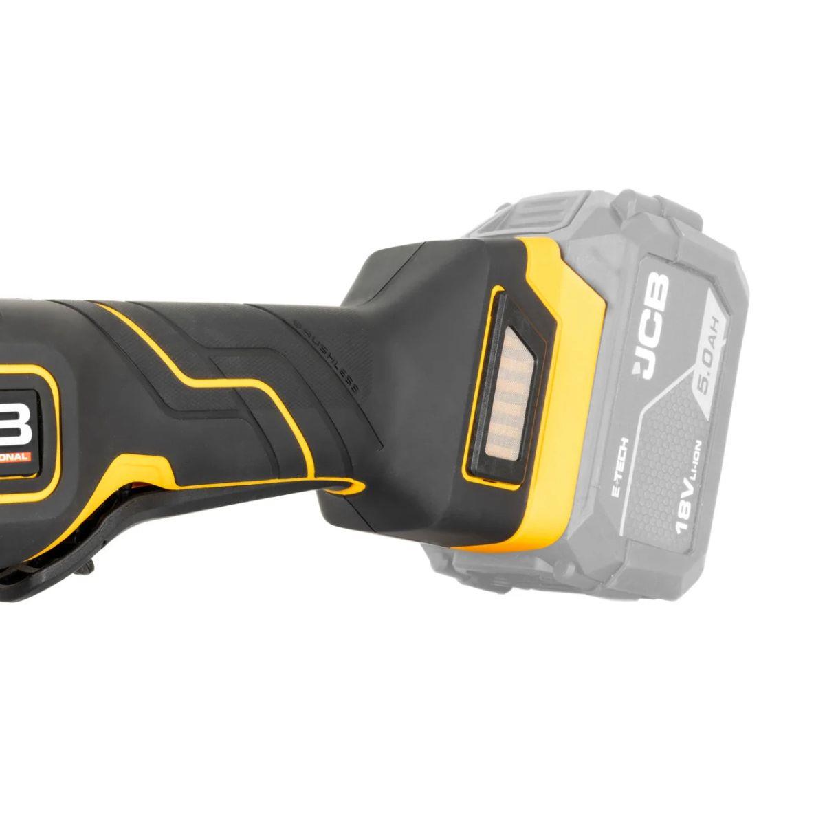 JCB-18PFAG-125 18V Brushless Flat Head Angle Grinder 125mm with Paddle Switch Body Only