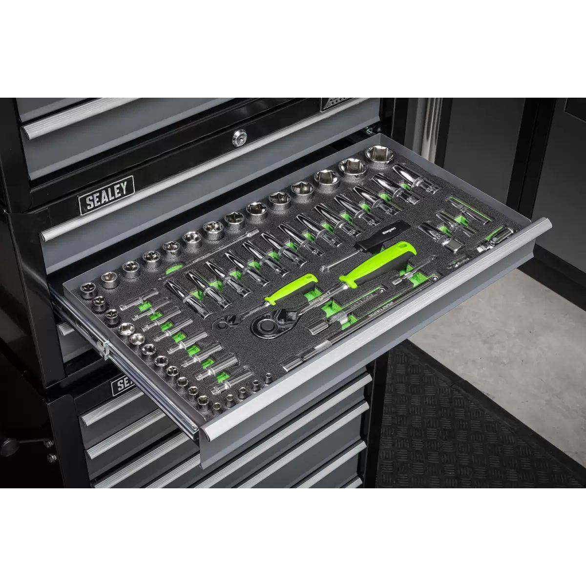 Sealey S01271 Siegen Socket Set with Tool Tray 1/4