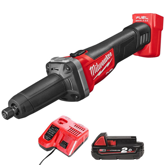 Milwaukee M18FDGRB-0 18V Brushless Braking Die Grinder with 1 x 2.0Ah Battery & Charger