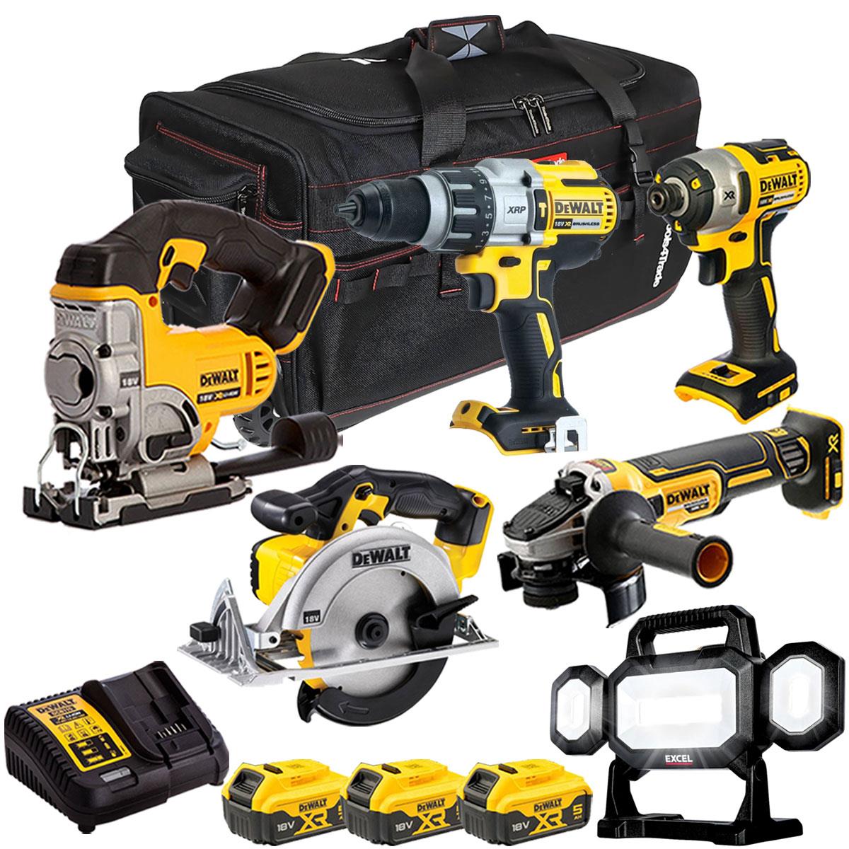 Dewalt DCK694P3-GB 18V XR 6 Piece Kit 3 x 5.0Ah Batteries with Charger & Bag