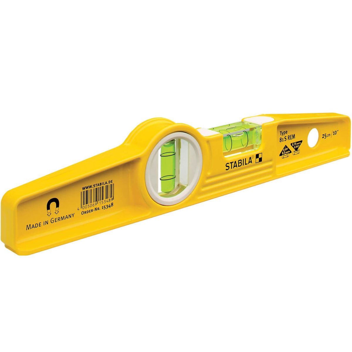 Stabila STB81SREM 25cm Magnetic Rare Earth Torpedo Level 15415 With Nylon Pouch