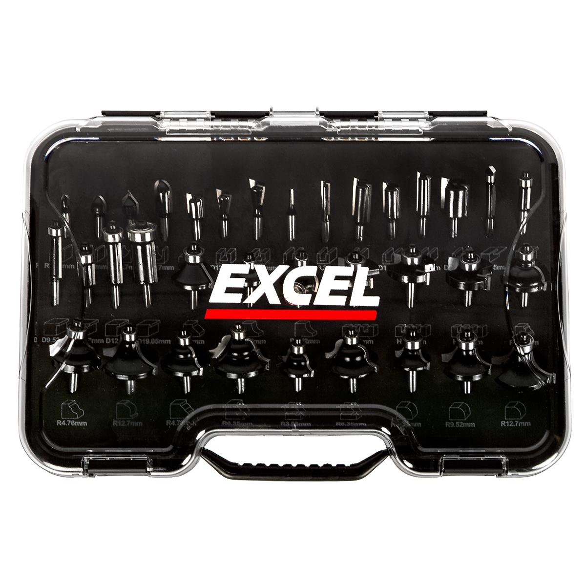 Excel 1/4in Shank Router Cutter Bit 35 Piece Set
