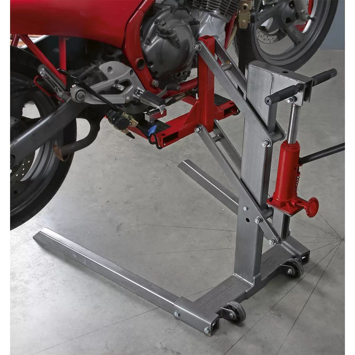 Sealey MCL500 Single Post Hydraulic Motorcycle Lift 450kg Capacity