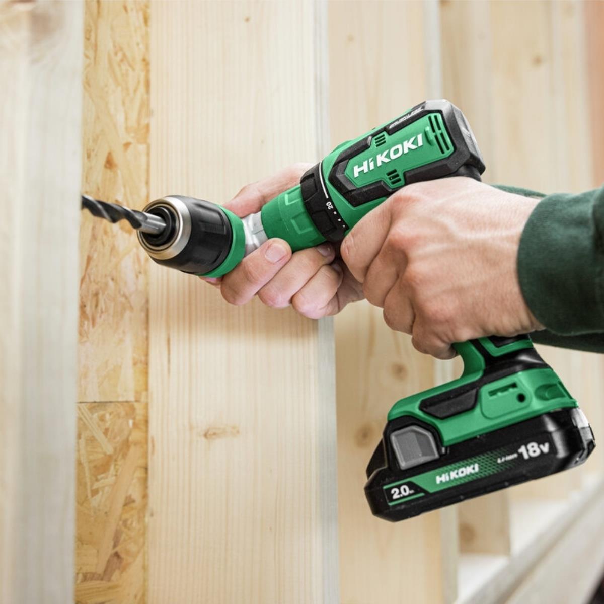HiKOKI DS18DDQJRZ 18V Brushless Drill Driver with 2 x 2.0Ah Batteries, Charger, 4 x Tool Attachments & Case