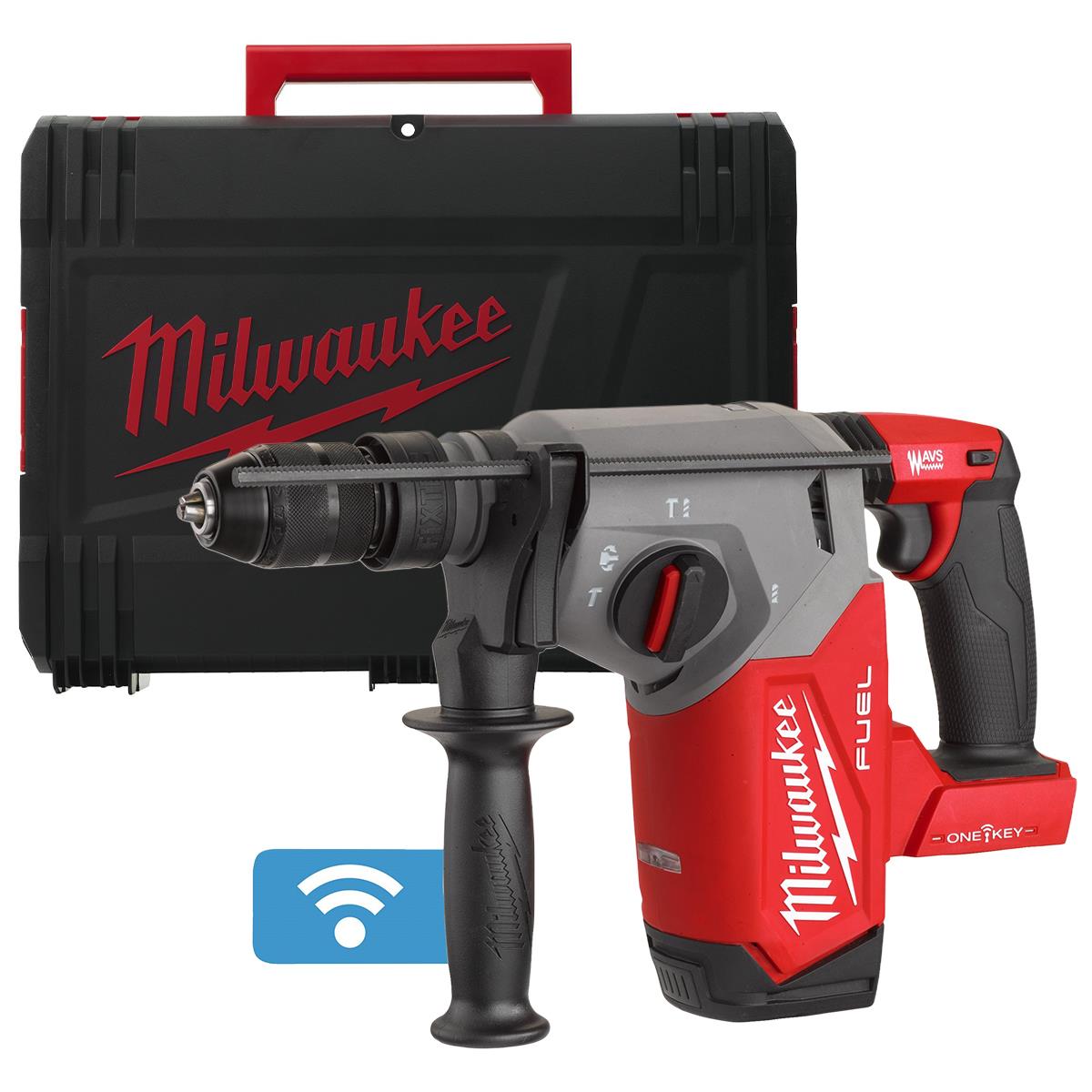 Milwaukee M18ONEFHX-0X 18V Brushless 4-Mode 26mm SDS-Plus Hammer Drill Body with Fixtec Chuck & Case 4933478503