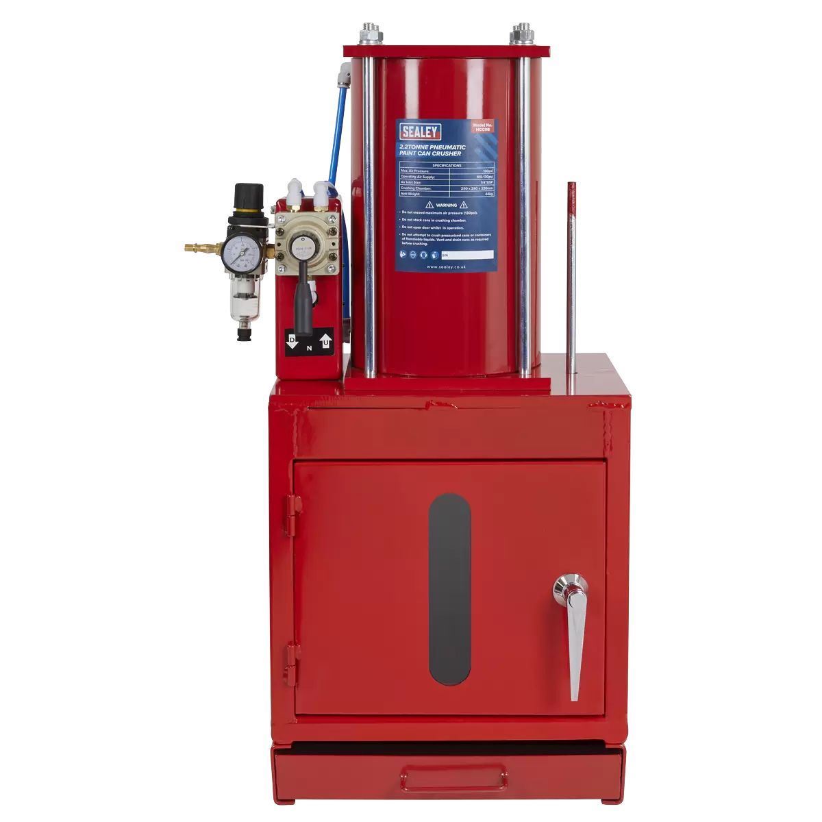 Sealey HCC08 Pneumatic Paint Can Crusher 2.2tonne