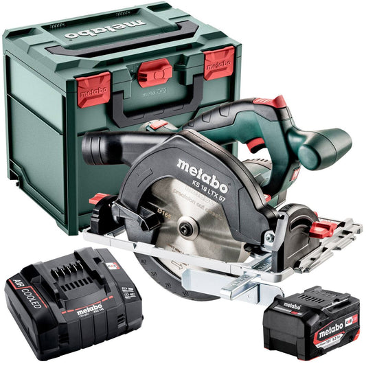 Metabo KS 18 LTX 57 18V 165mm Circular Saw with 1 x 5.2Ah Battery Charger & Metabox