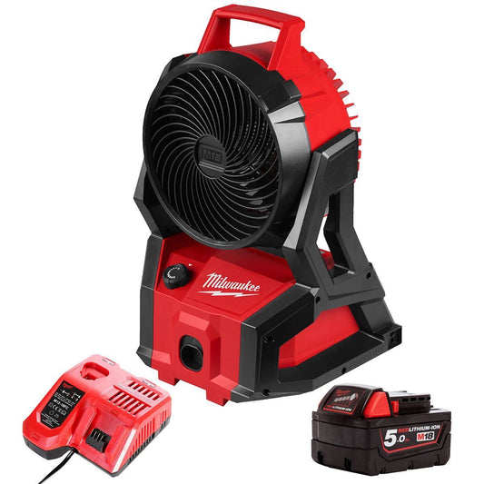 Milwaukee M18AFG2-0 18V 2nd Generation Air Fan with 1 x 5.0Ah Battery & Charger