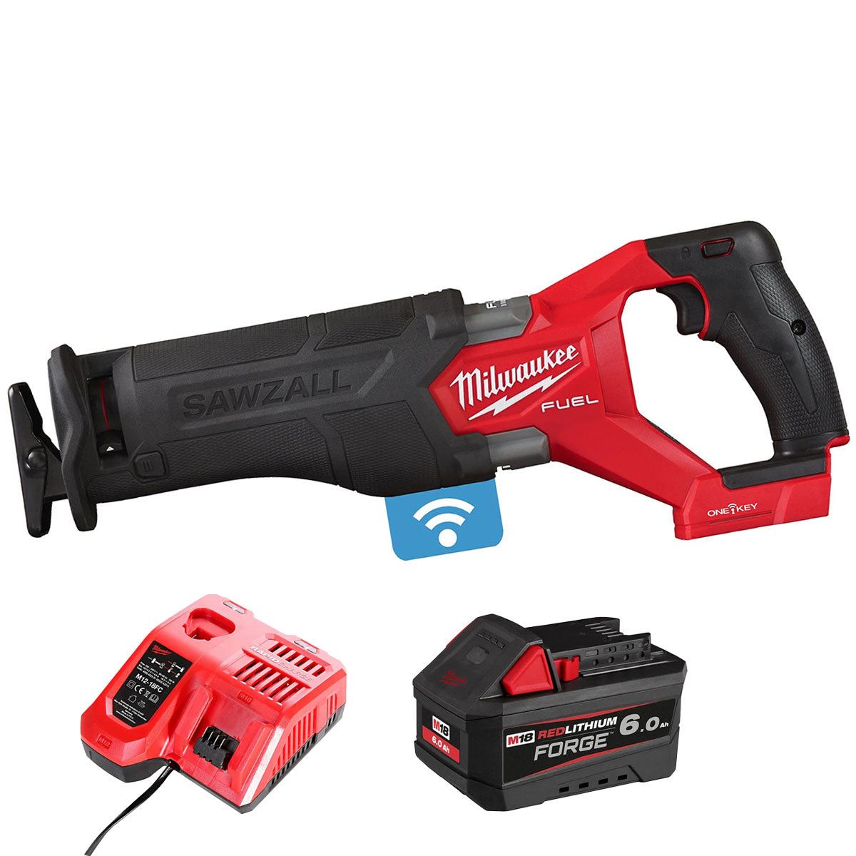 Milwaukee M18ONEFSZ-0 M18 FUEL 18V ONE-KEY Sawzall with 1 x 8.0Ah Battery & Charger