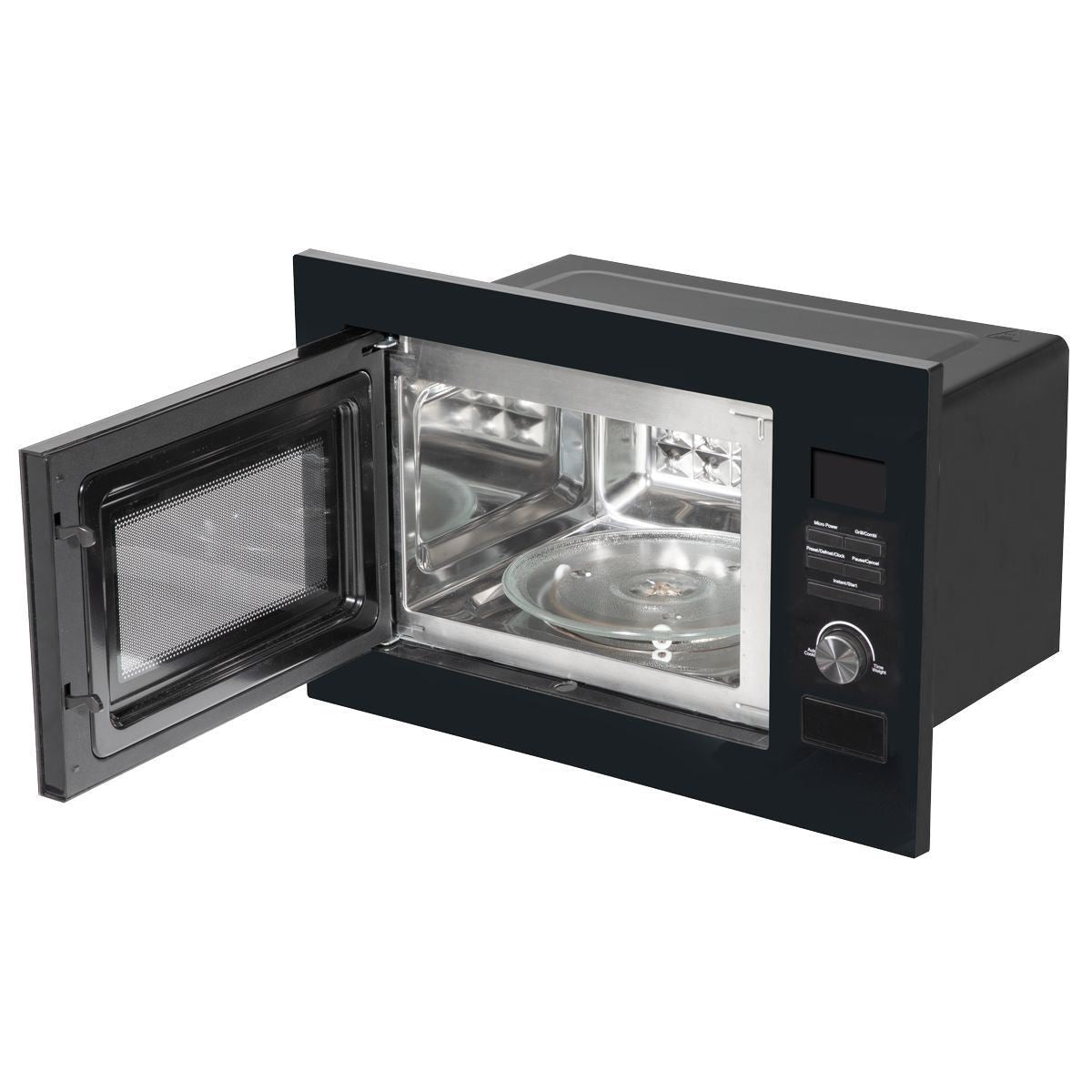 Sealey DH198 Baridi Integrated Microwave Oven with Grill 25L Capacity 900W Black