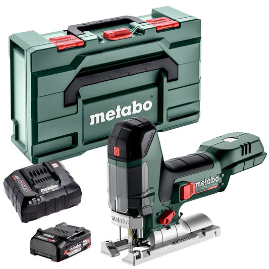 Metabo ST 18 LT 130 BL 18V Brushless Jigsaw with 1 x 2.0Ah Battery Charger & Metabox