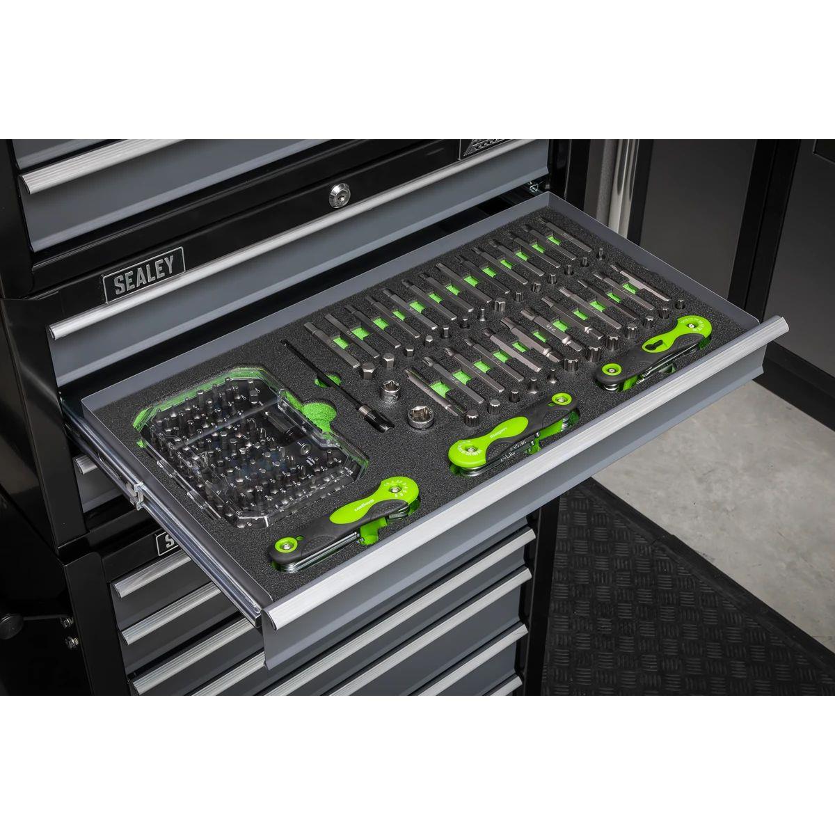 Sealey S01275 Siegen Specialised Bit Set & Folding Hex Keys with Tool Tray 170pc