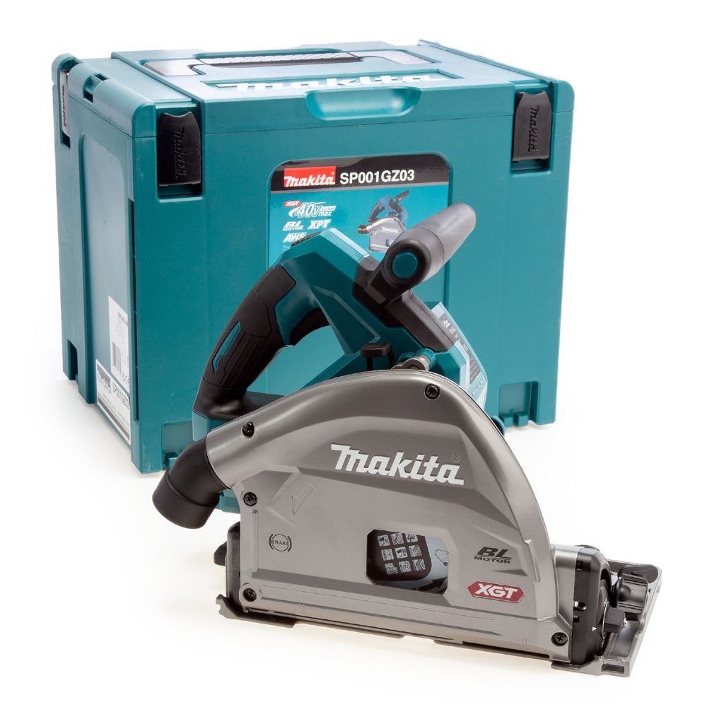 Makita SP001GZ03 40Vmax XGT Brushless Plunge Saw with 1 x 5.0Ah Battery Charger & Case