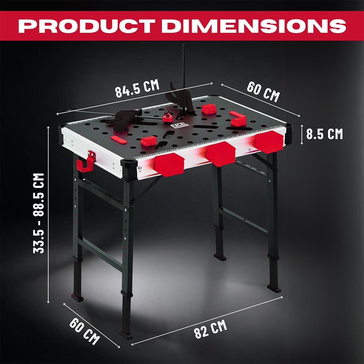 Excel Foldable Workbench Table with Adjustable Height