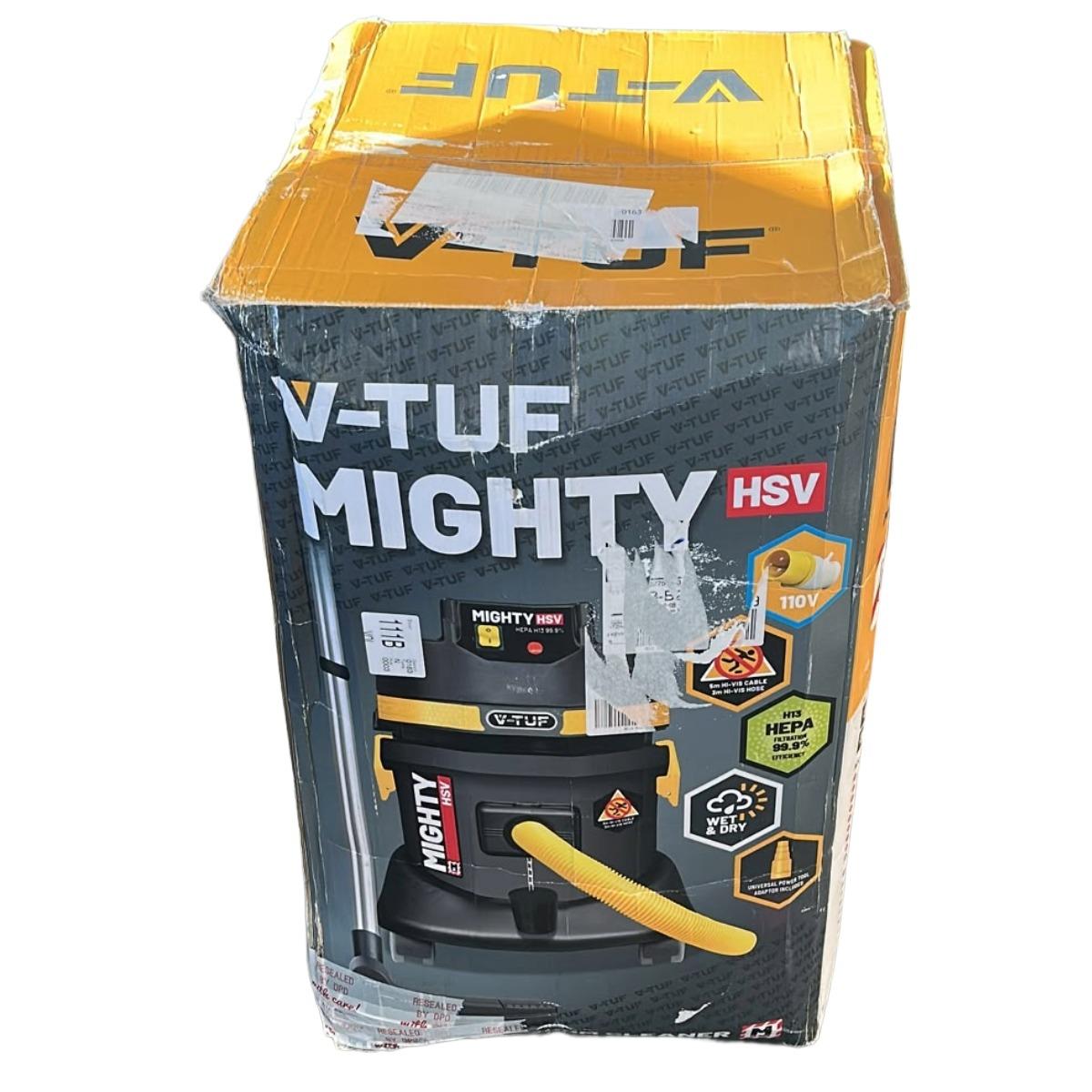 V-TUF MIGHTY HSV 21L M-Class Industrial Dust Extraction Wet & Dry Vacuum Cleaner 110V Item Condition Damaged Box
