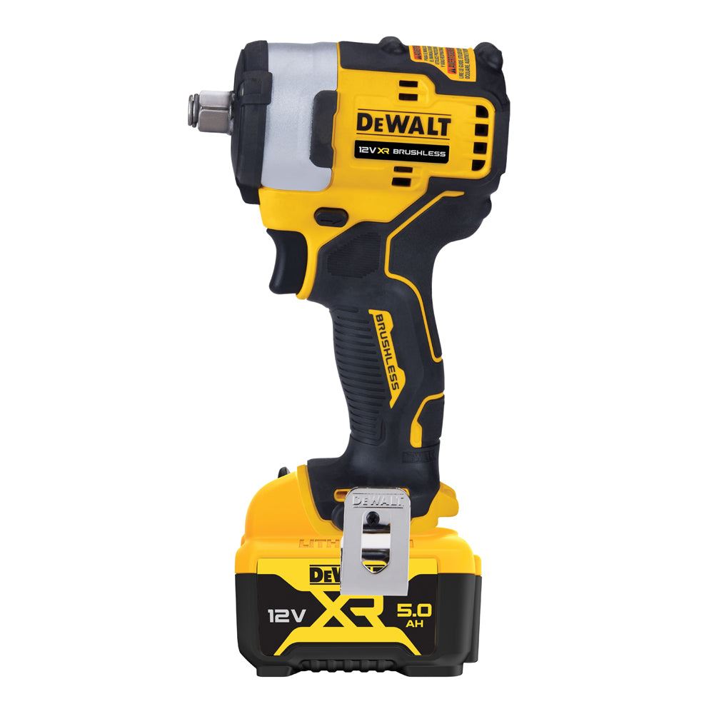 Dewalt DCF901P1 12V Brushless 1/2'' Impact Wrench 1 x 5.0Ah Li-ion Battery & Charger With Carry Case